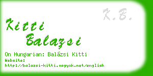 kitti balazsi business card